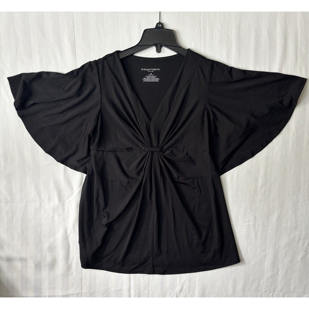 liz lange maternity top Black Twist Knot Blouse Size XS
